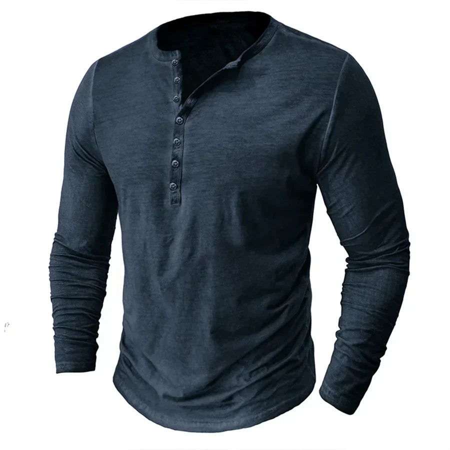 Sweatshirt Herren Henley | Knopfleiste & Langarm-Komfort