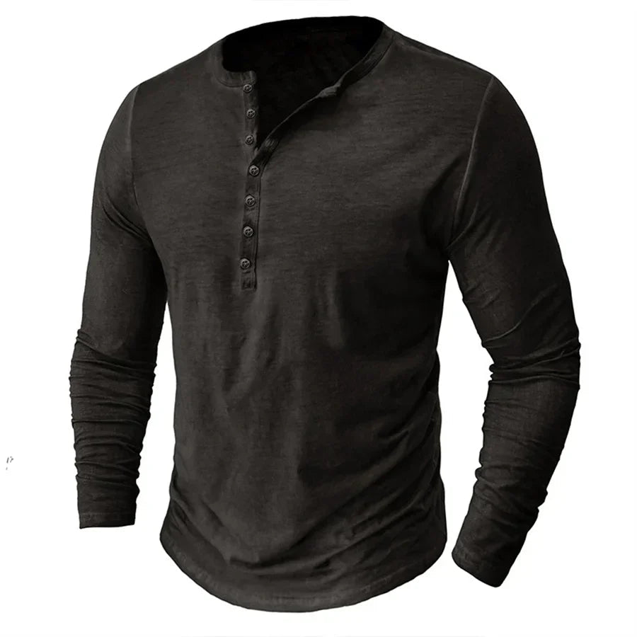Sweatshirt Herren Henley | Knopfleiste & Langarm-Komfort