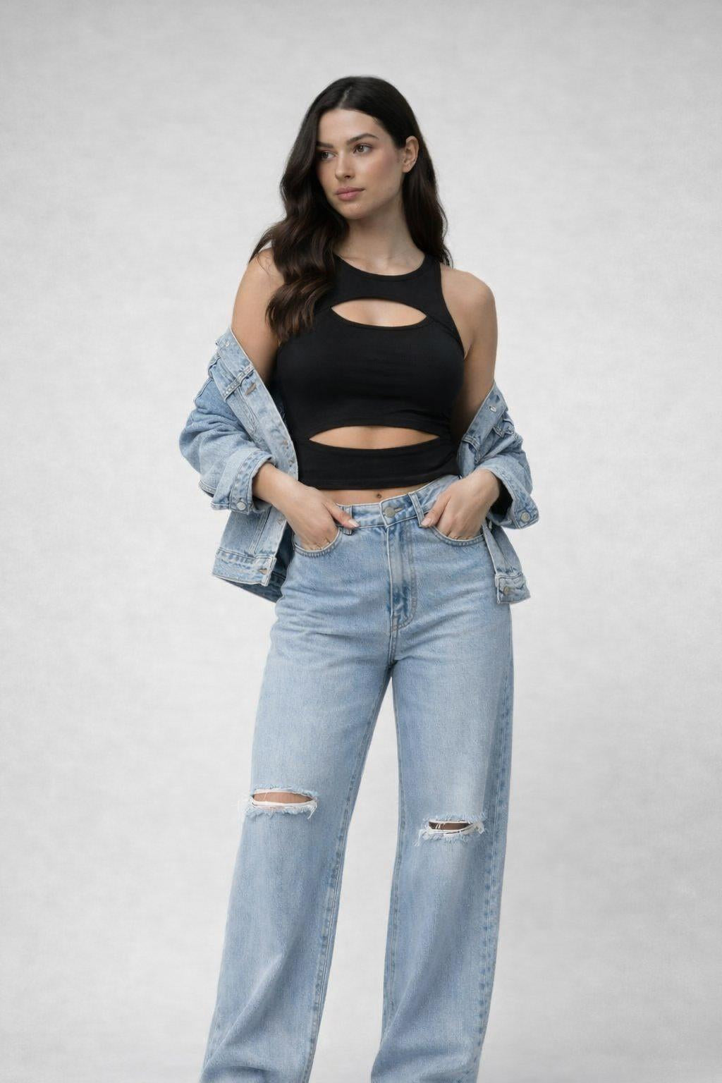 Top Damen | Crop-Top mit Cut-Out-Detail & Racerback-Schnitt