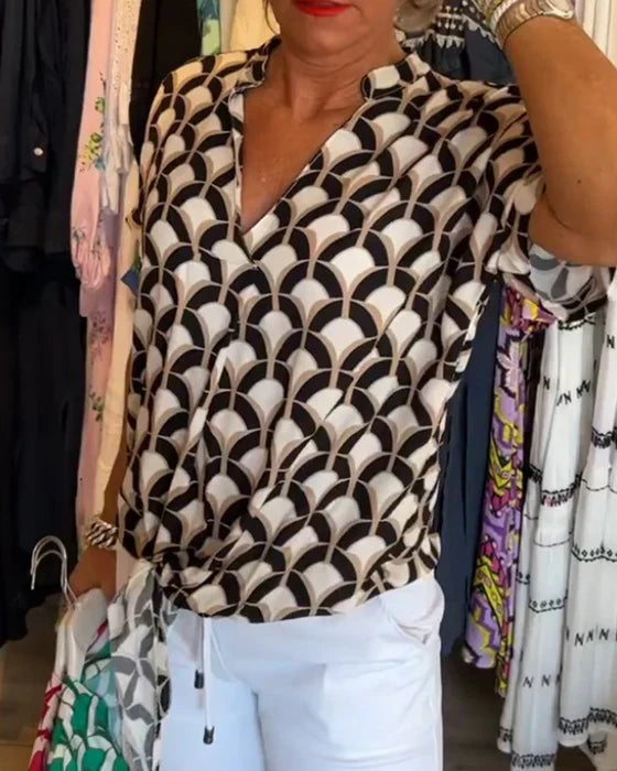 Top Damen | Geometrischer Print & Stilvoll