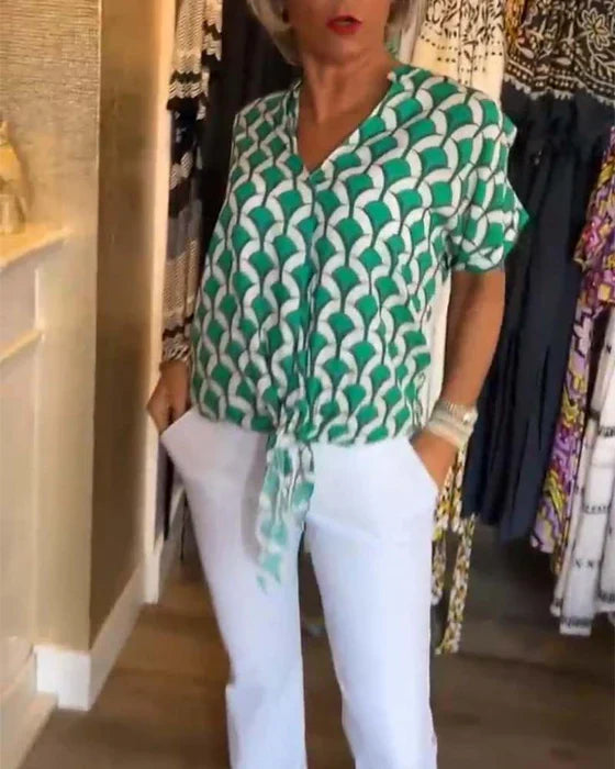 Top Damen | Geometrischer Print & Stilvoll