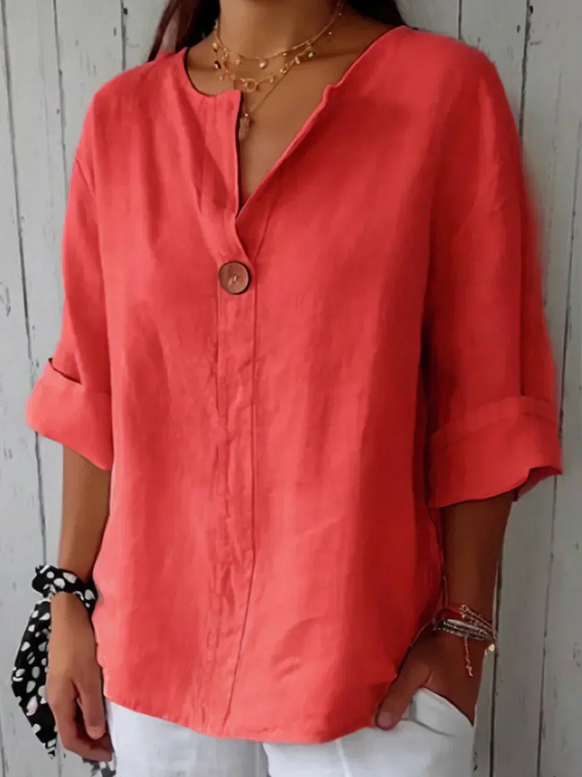 Top Damen | V-Ausschnitt & Locker-Eleganter Schnitt