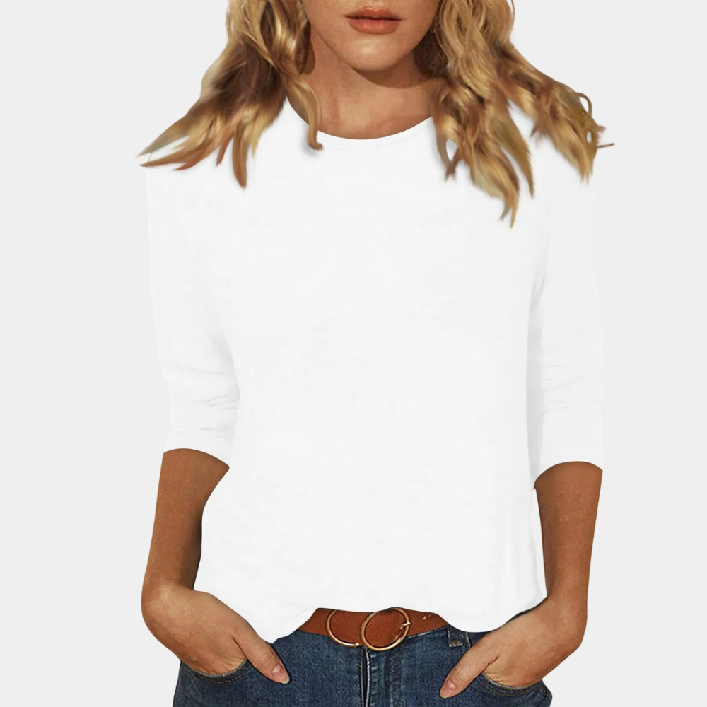 Top Damen | Weiches Dreiviertelarm-Shirt & Zeitloses Rundhals-Basic