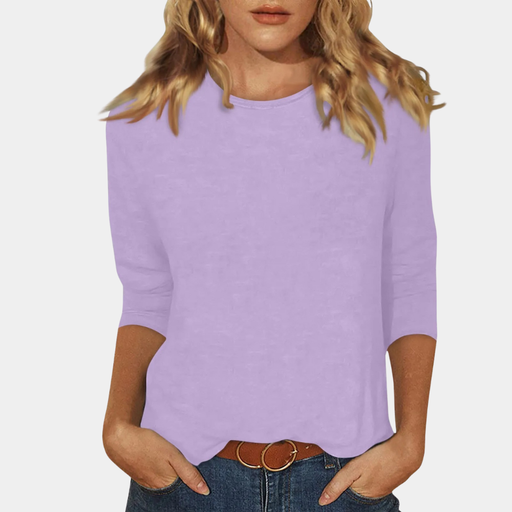 Top Damen | Weiches Dreiviertelarm-Shirt & Zeitloses Rundhals-Basic