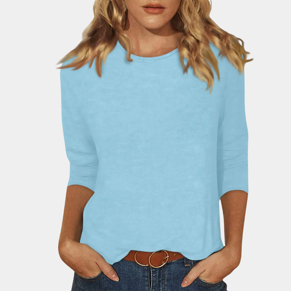 Top Damen | Weiches Dreiviertelarm-Shirt & Zeitloses Rundhals-Basic