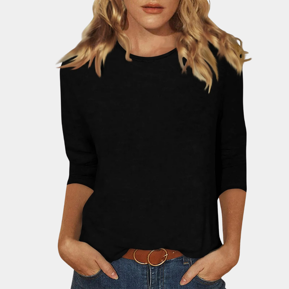 Top Damen | Weiches Dreiviertelarm-Shirt & Zeitloses Rundhals-Basic