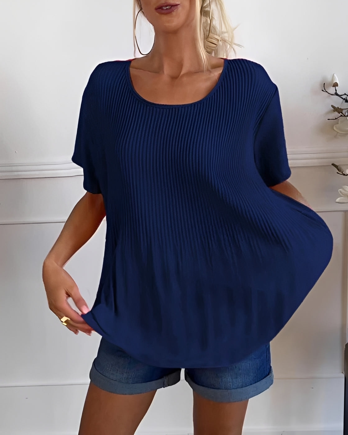 Top Damen mit Plissee-Struktur | Lässiger Oversize-Look für den Sommer