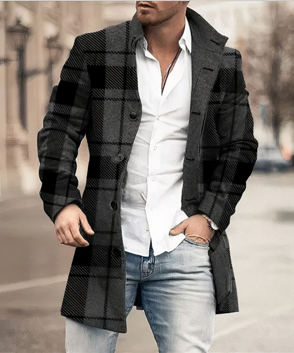 Trench coat Herren | Elegant & Vielseitig mit Stehkragen
