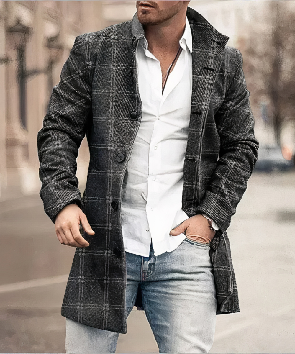 Trench coat Herren | Elegant & Vielseitig mit Stehkragen