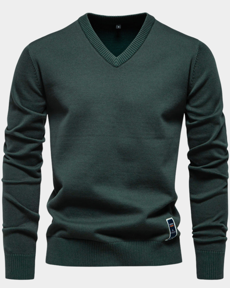 Trystan | Schlichter klassischer Pullover mit V-Ausschnitt 3