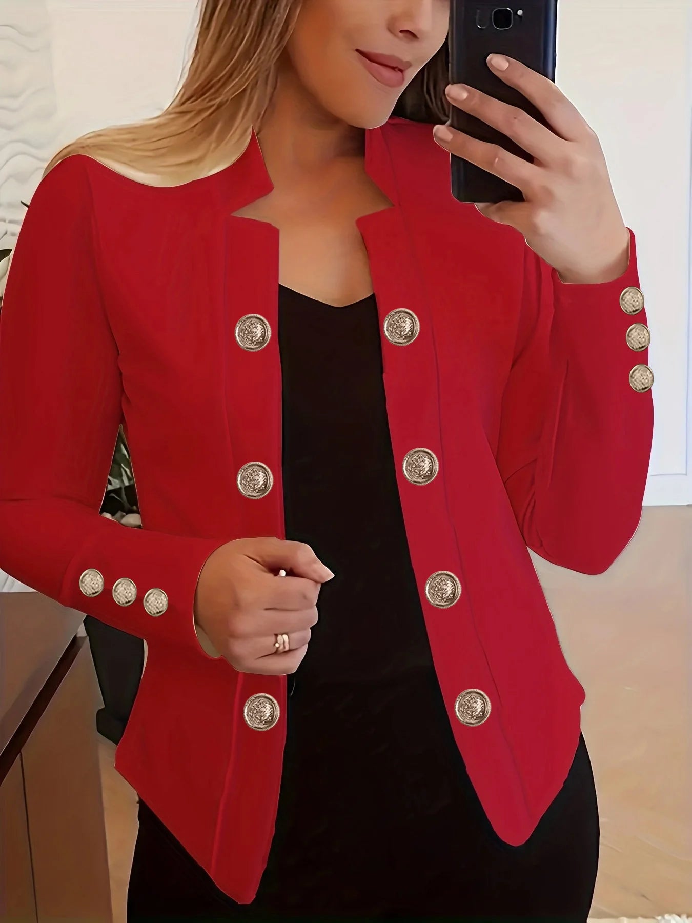 Übergangsjacke Damen | Blazer Damen | Elegante Knöpfe & Figurbetonter Look