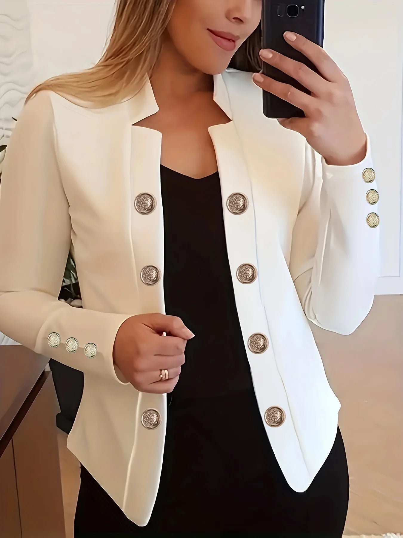 Übergangsjacke Damen | Blazer Damen | Elegante Knöpfe & Figurbetonter Look