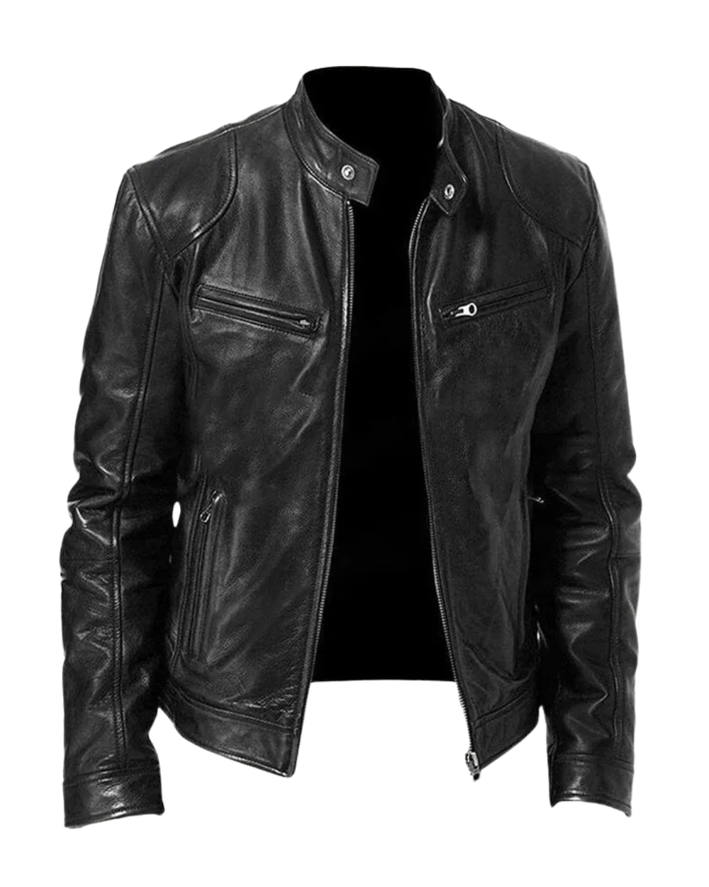 Bikerjacke Herren | Stehkragen mit Druckknöpfen 1