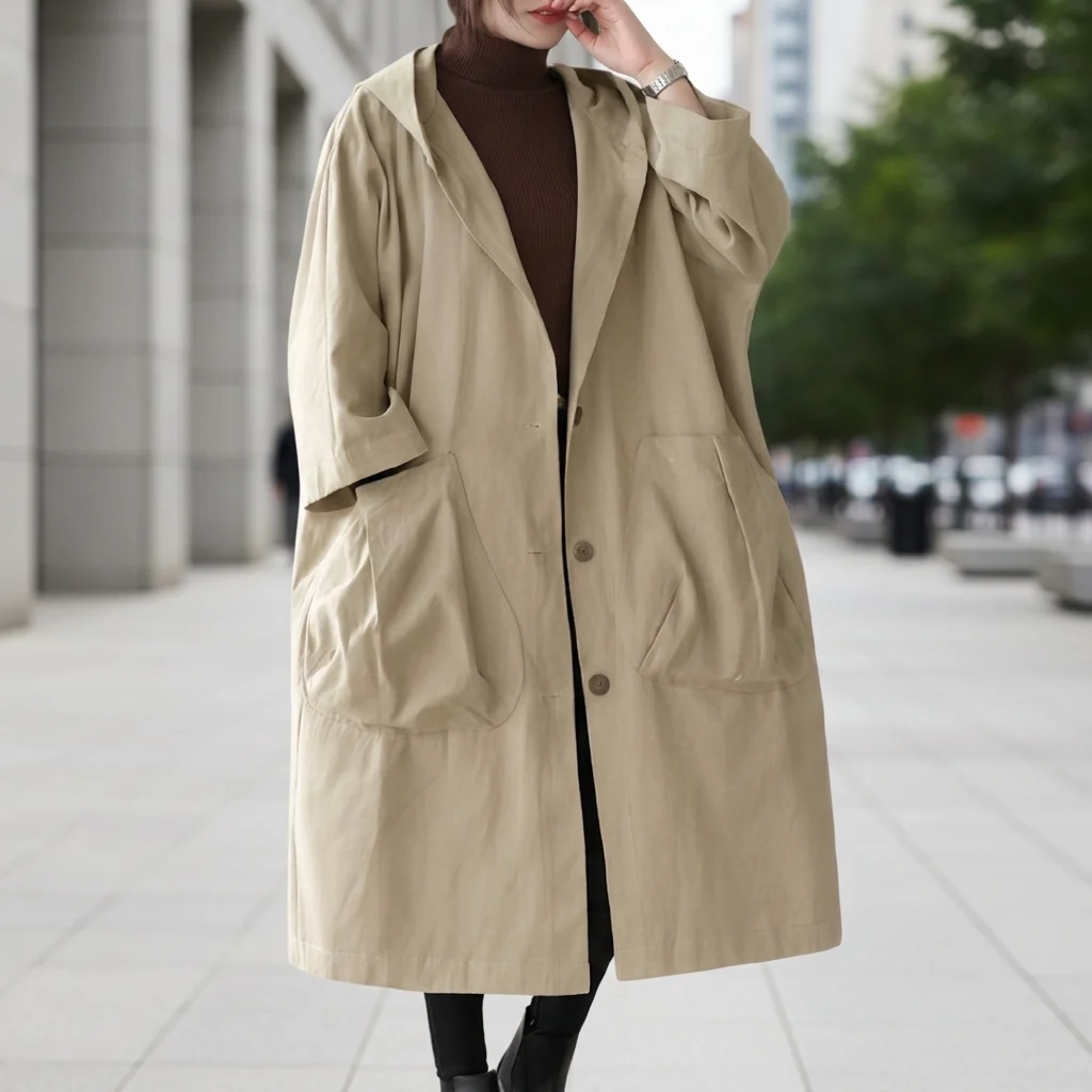 Utility-Jacke Damen | Lang mit Kapuze
