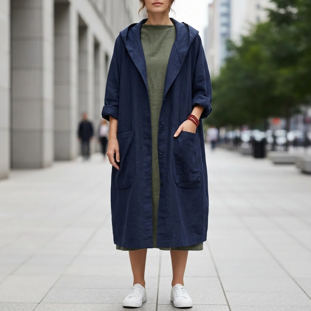 Utility-Jacke Damen | Lang mit Kapuze