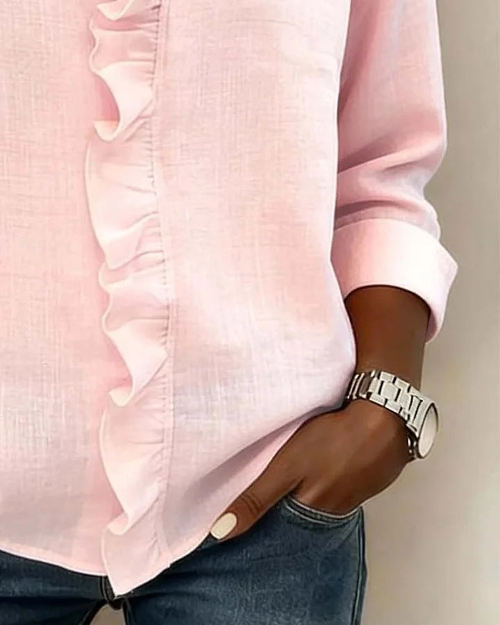 V-Ausschnitt Bluse Damen | Rüschen & Femininer Stil