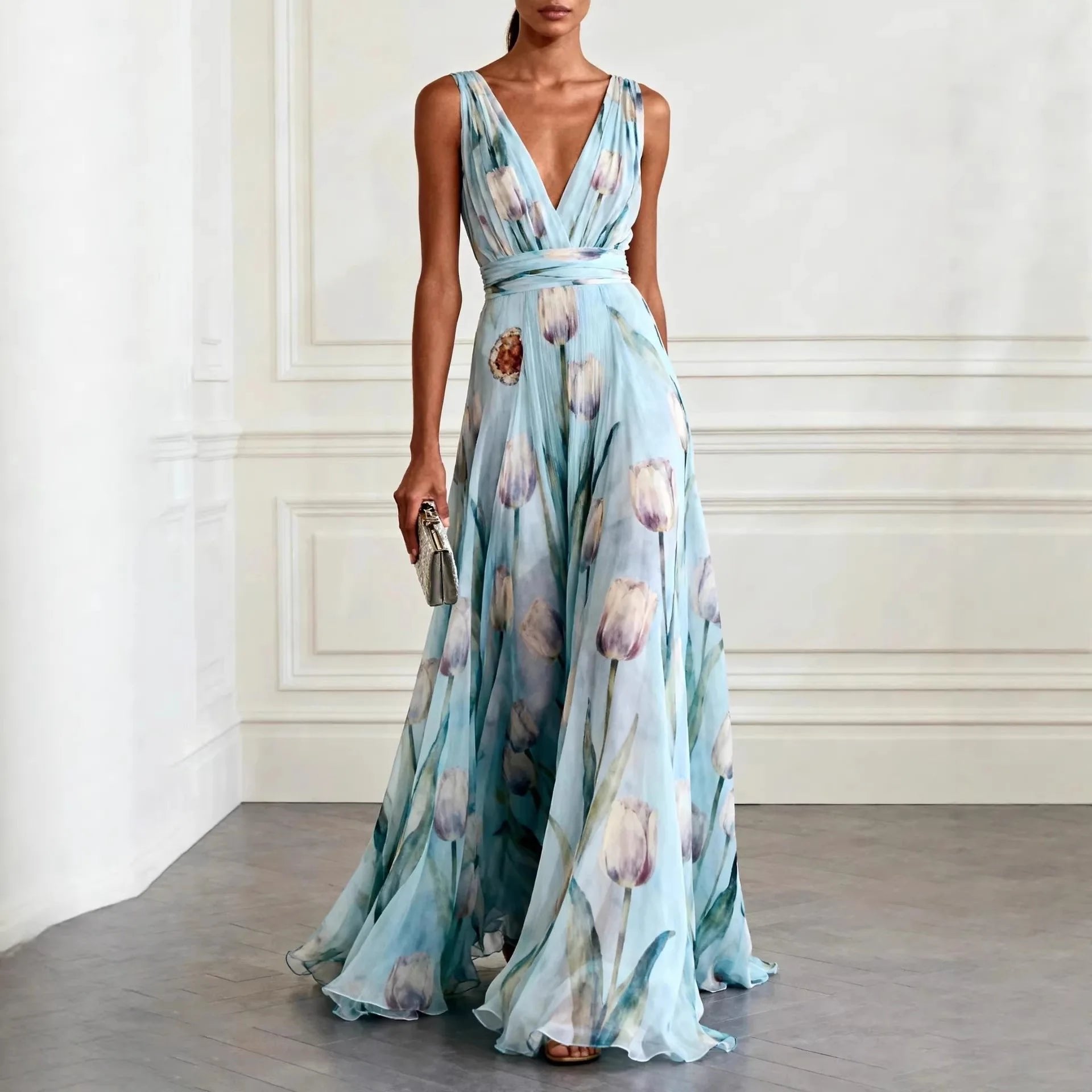 Valentina | Elegantes Und Feminines Chiffon Maxikleid 0