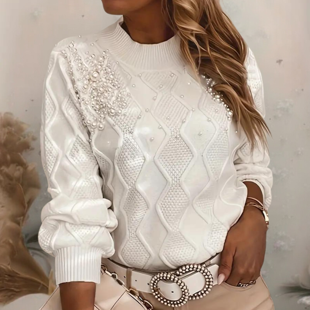 Violet - Damenpullover mit Perlenbesatz