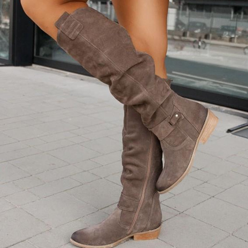 Warme Damen-Lederstiefel mit Reißverschluss 3