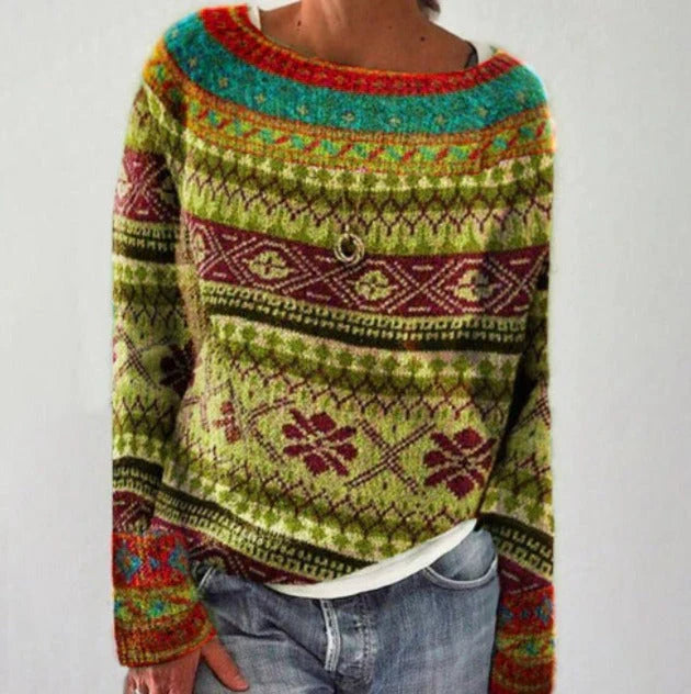 Weihnachtspullover Damen | Nordisches Muster 2