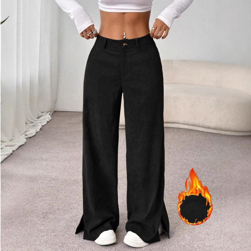 Weitbein Hose Damen | High-Waist & Beinschlitz