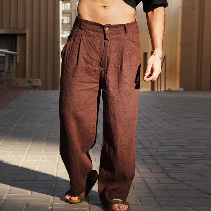 Weite Hose Herren | Relaxed-Fit Leinenhose für Sommer & Freizeit