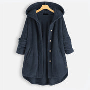 Wendbare Fleece-Strickjacke mit Kapuze für Frauen