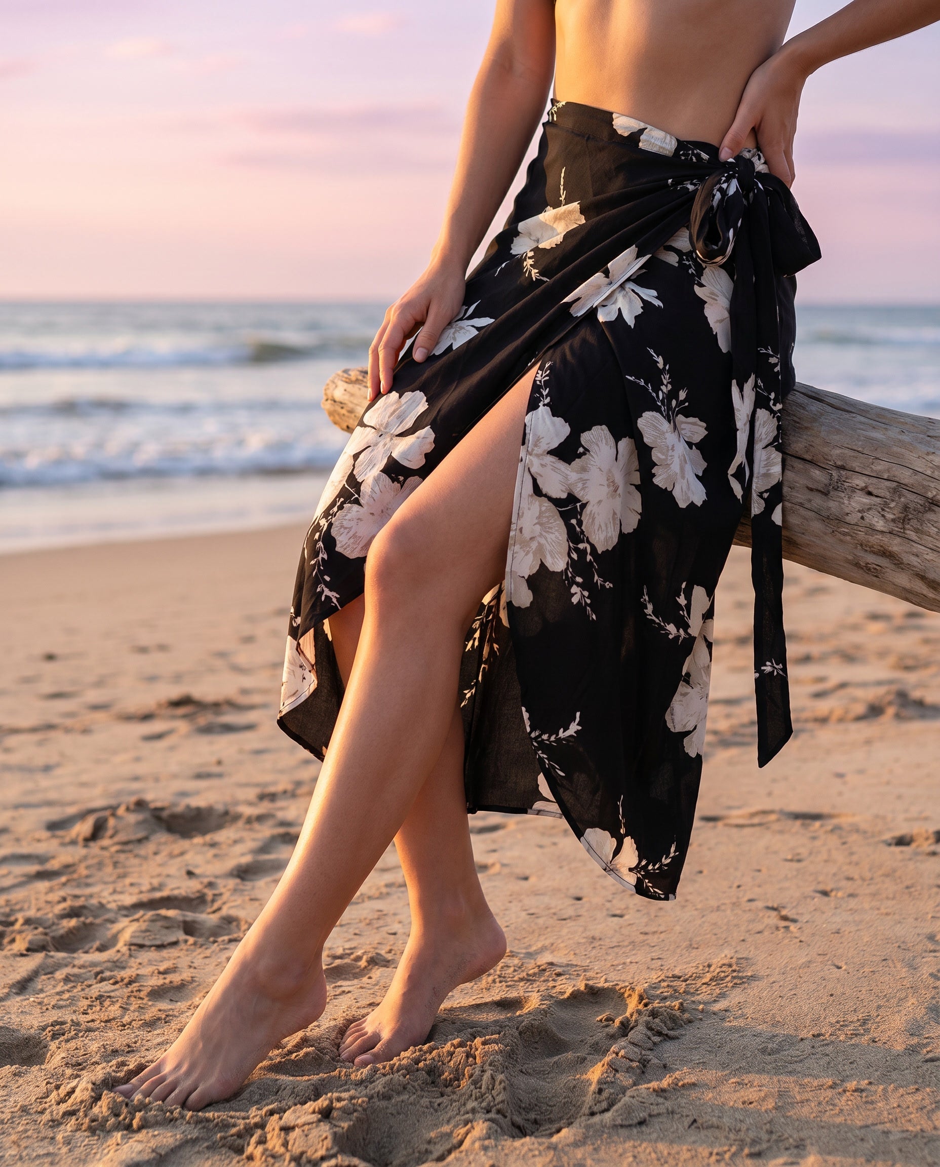 Wickelrock Damen | Botanischer Blumen-Print & Maxi-Länge