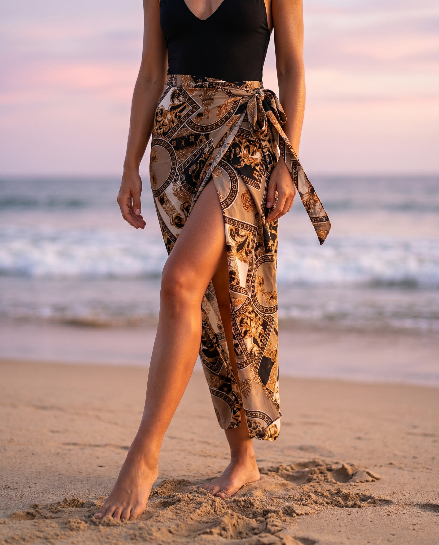 Wickelrock Damen | Botanischer Blumen-Print & Maxi-Länge
