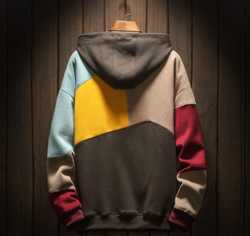 Kapuzenpullover Herren | Patchwork-Design & Sportlicher Colourblock-Look