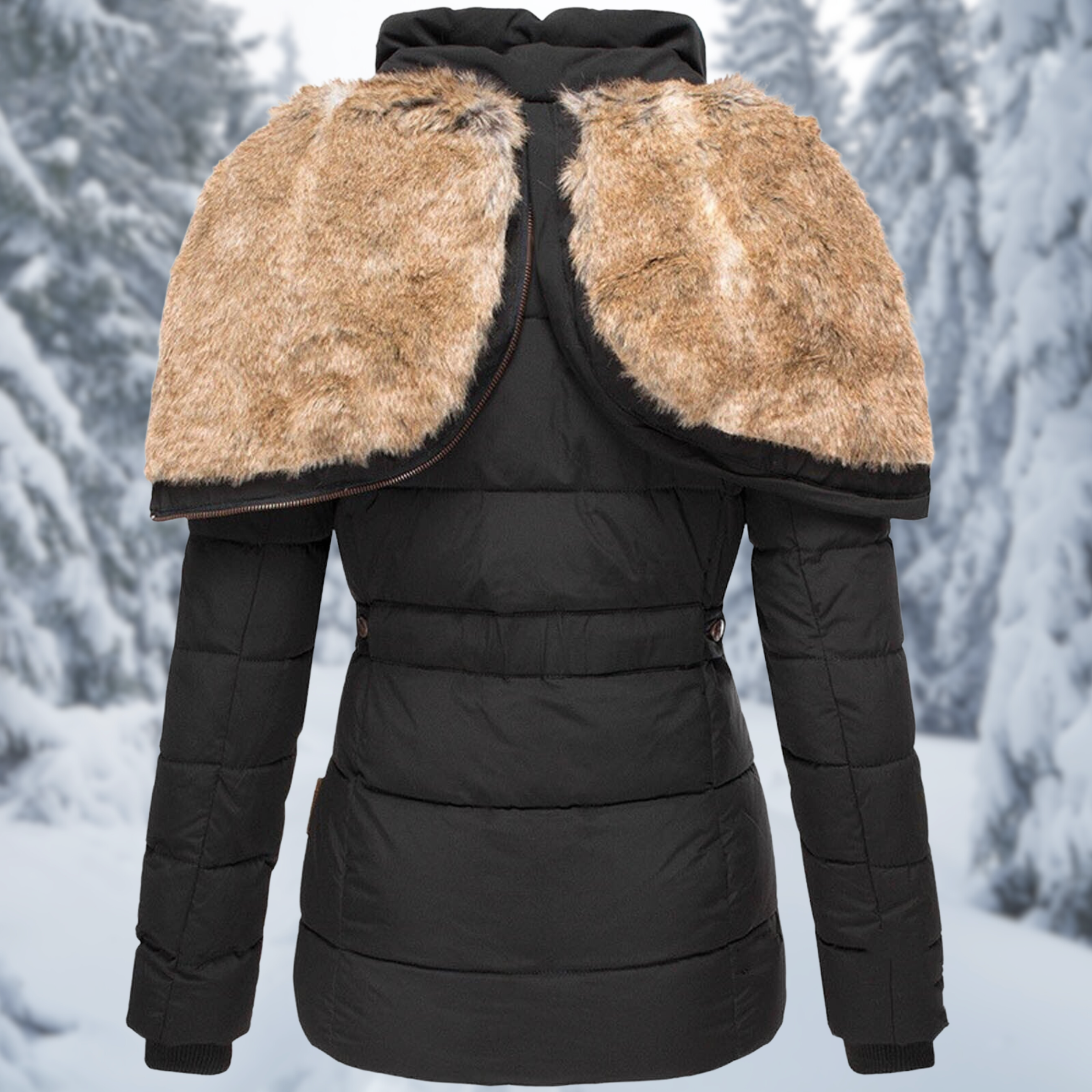 Winterjacke Damen | Steppjacke Damen | Kapuze & Zipper-Taschen für Wetterschutz