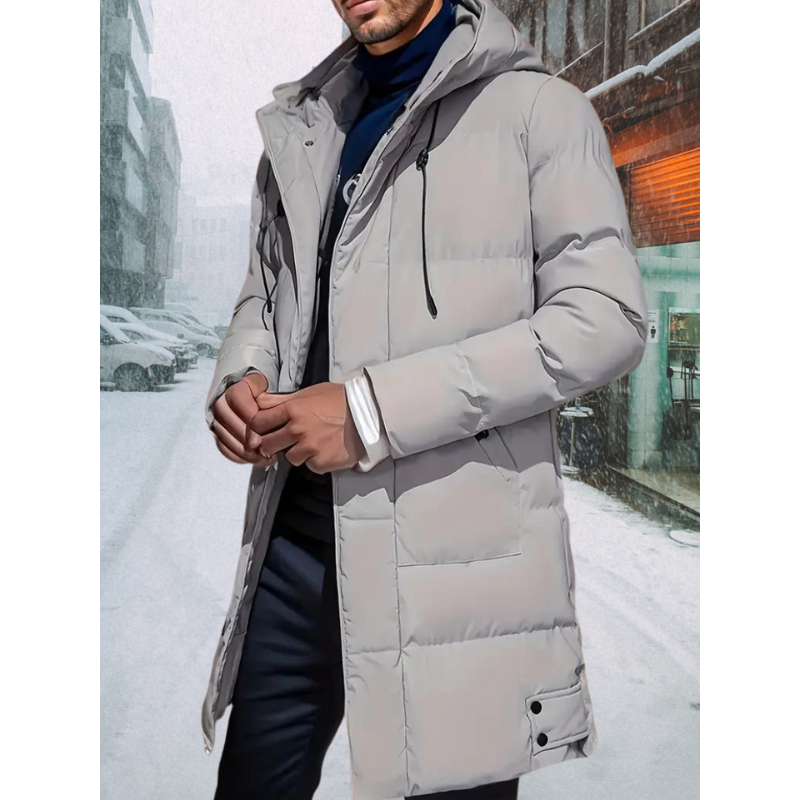 Winterjacke Herren | Lang Winterjacken für Herren | Langer Schnitt & Kapuze für Kälteschutz