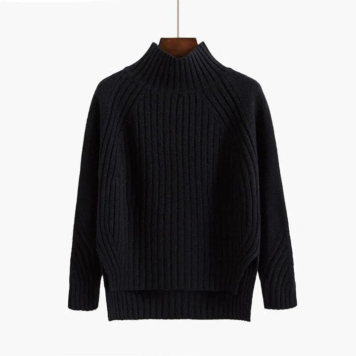 Winterpullover Damen | Rippstruktur & Hoher Kragen