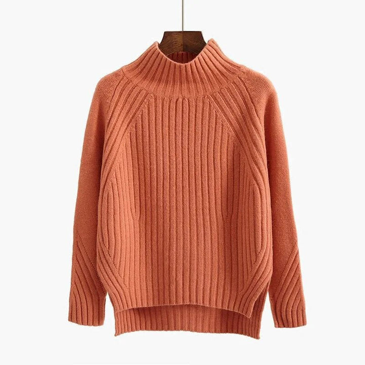 Winterpullover Damen | Rippstruktur & Hoher Kragen
