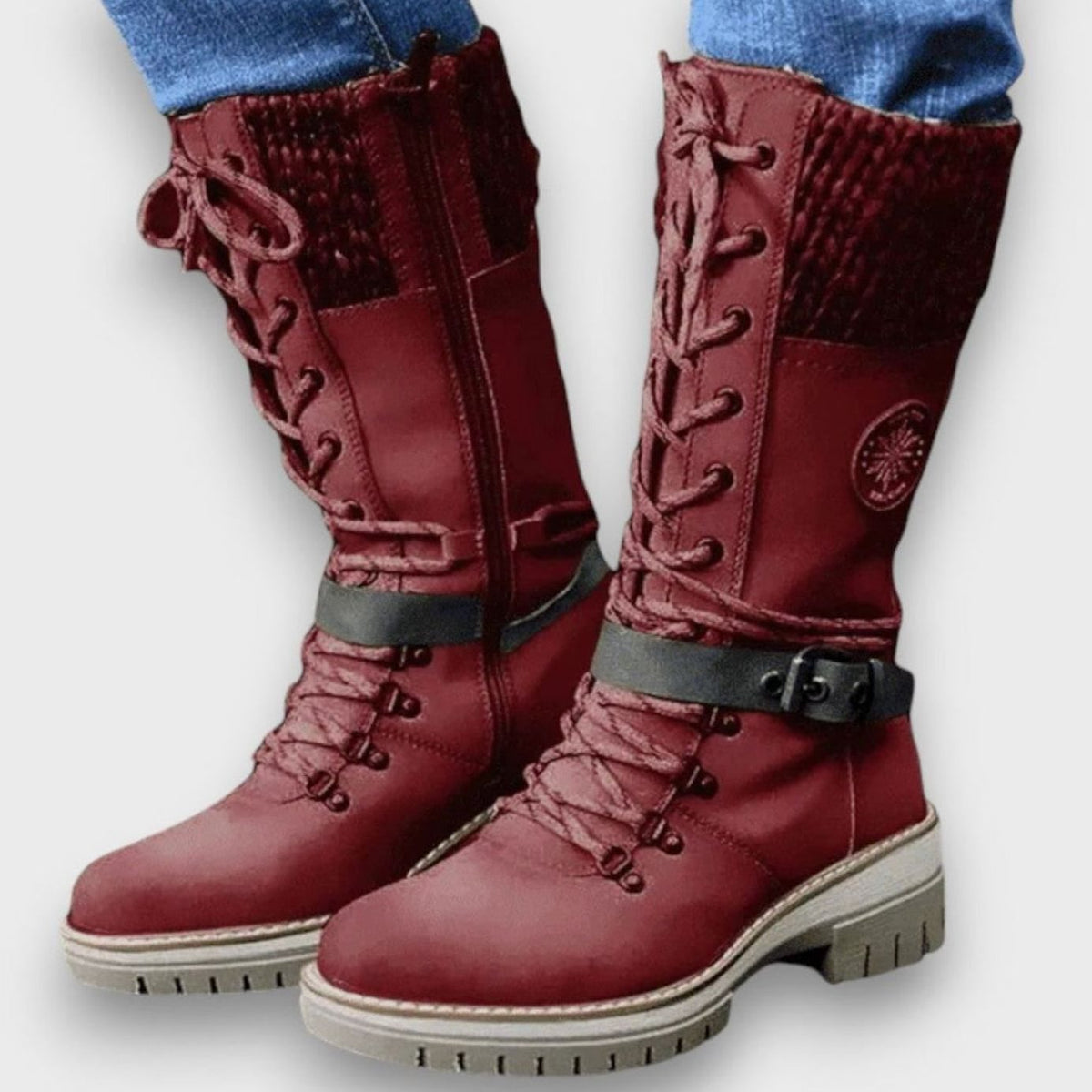 Winterstiefel Damen | Strickschaft & Rutschfeste Sohle