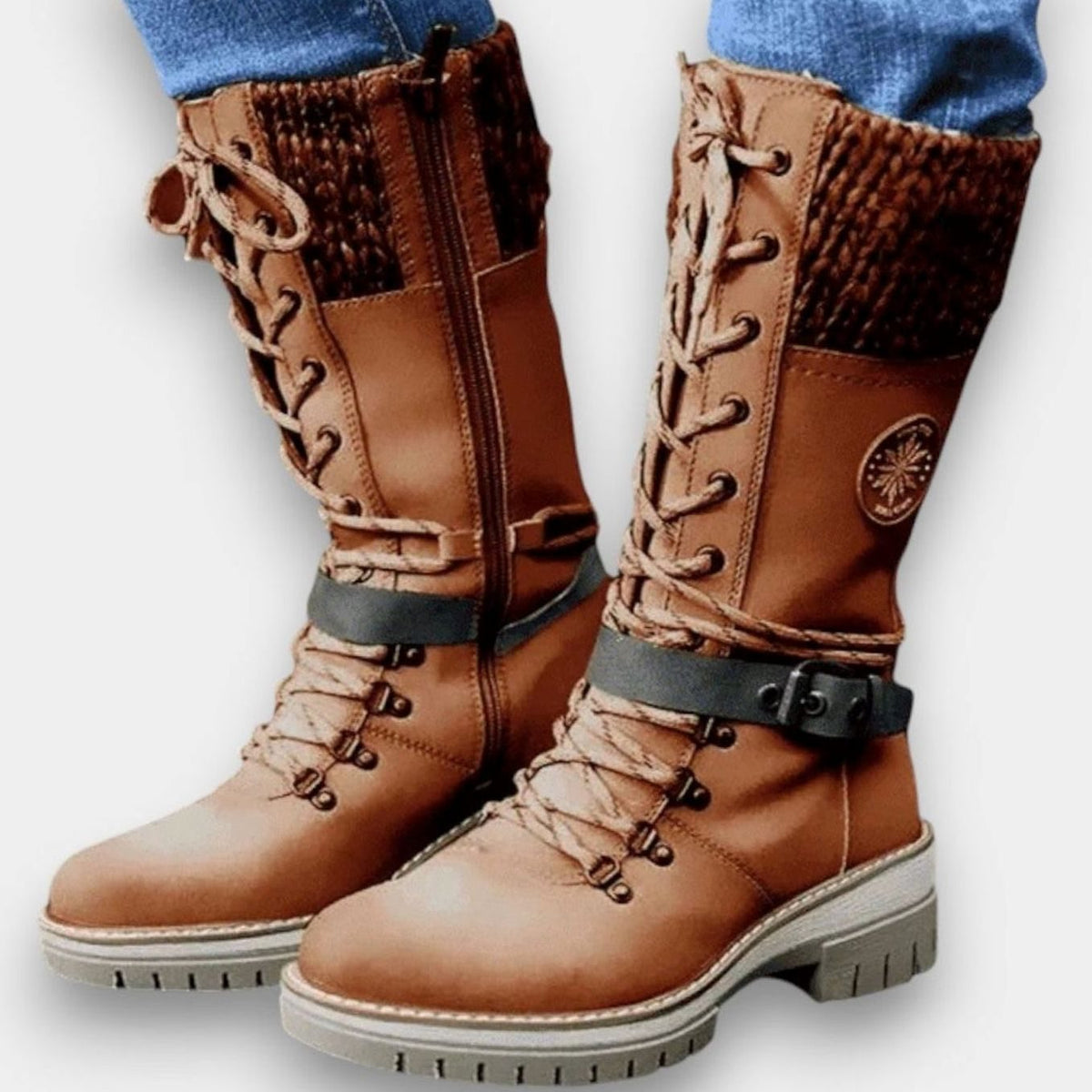 Winterstiefel Damen | Strickschaft & Rutschfeste Sohle