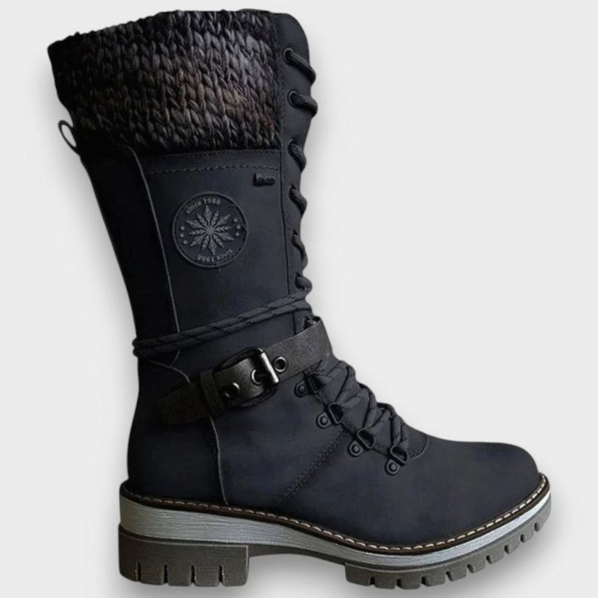 Winterstiefel Damen | Strickschaft & Rutschfeste Sohle