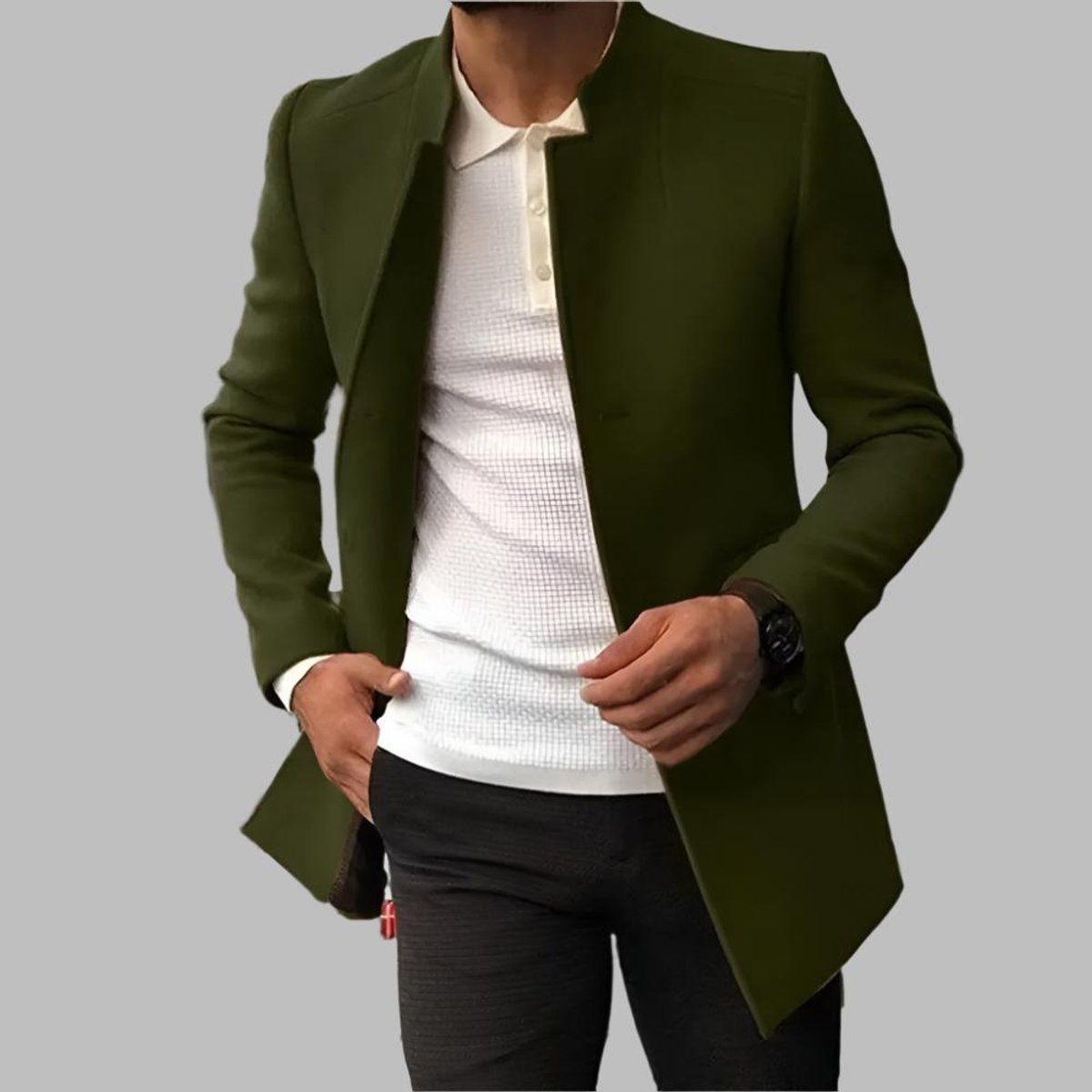 Wollmantel Herren | Schlanke Passform & Stehkragen