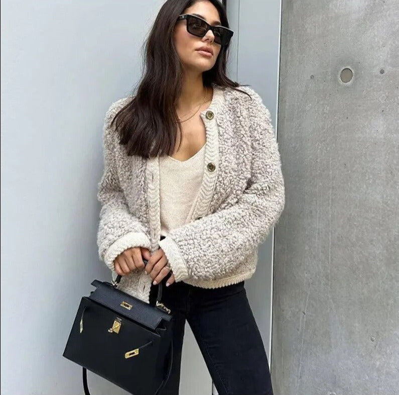 Zamra | Teddy-Strickjacke 3
