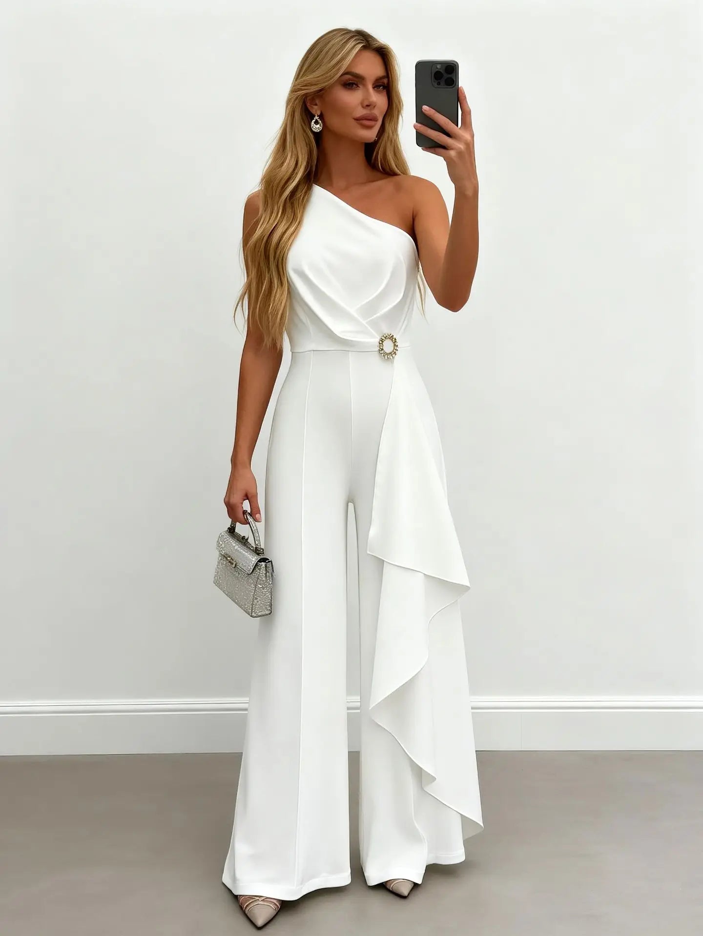 Jumpsuit Damen | Elegant One-Shoulder & Weites Bein