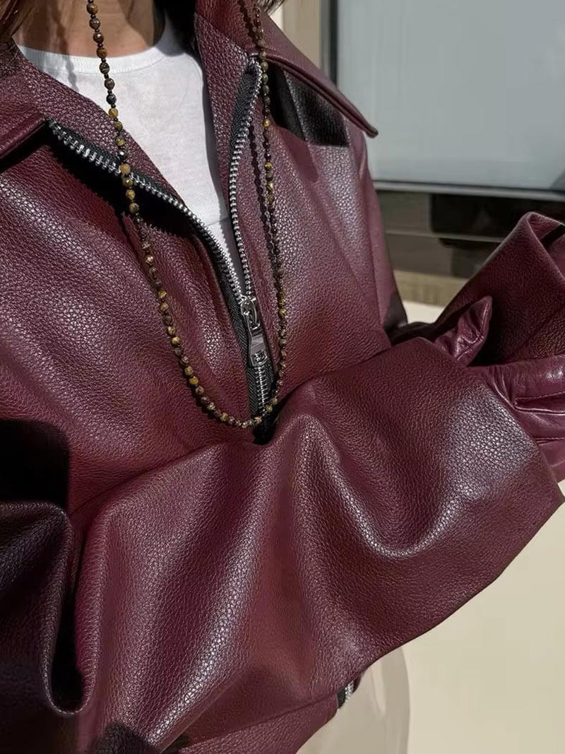 Zorielle | Weinrote Reißverschlussjacke 2