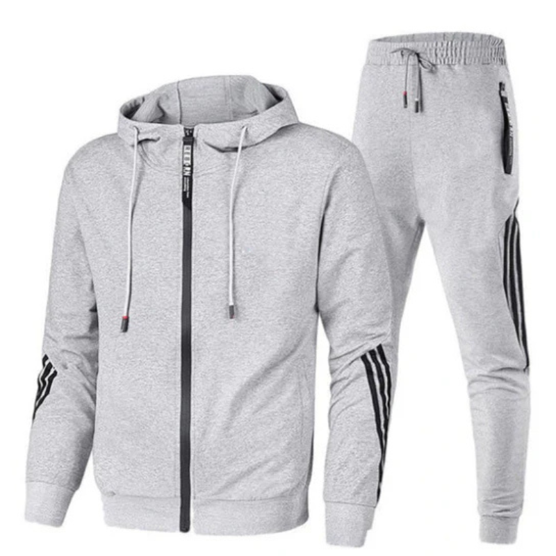 Trainingsanzug Set Herren | Sportlich mit Kapuze & Streifen