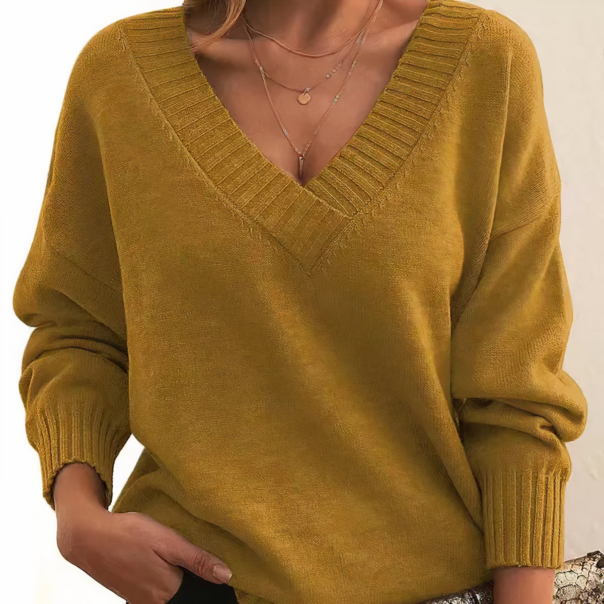 Strickpullover Damen | Weicher V-Ausschnitt 2