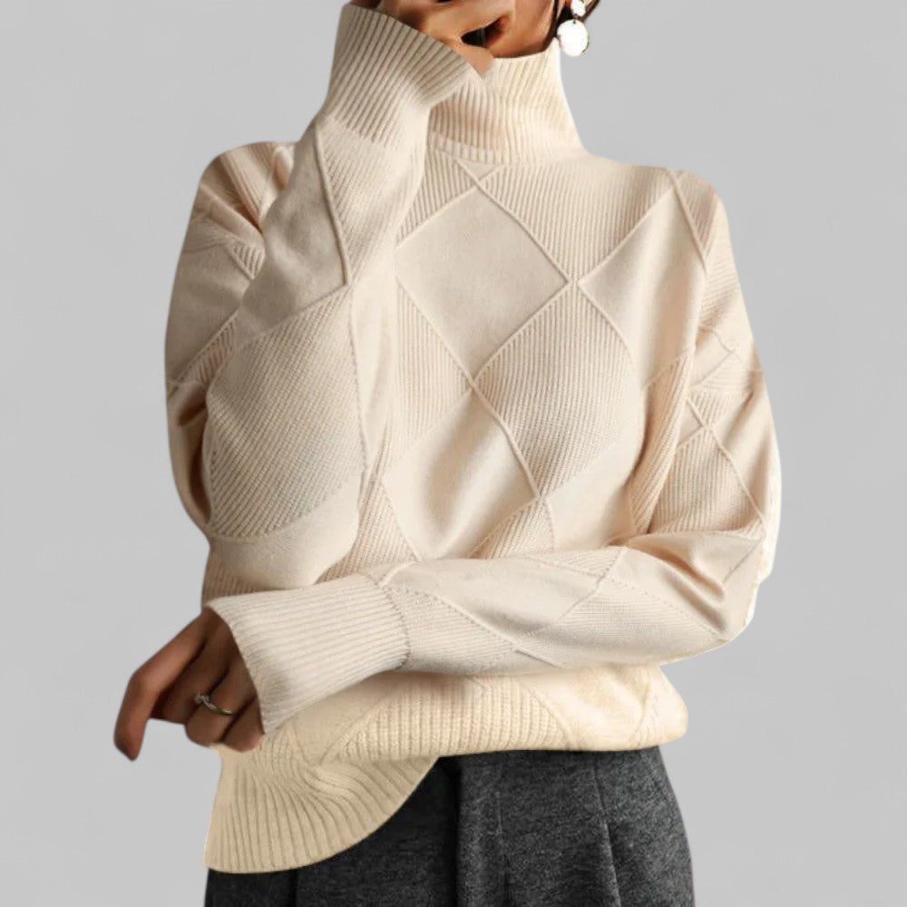 Oversized Pullover Damen | Rollkragen & Musterdesign 3