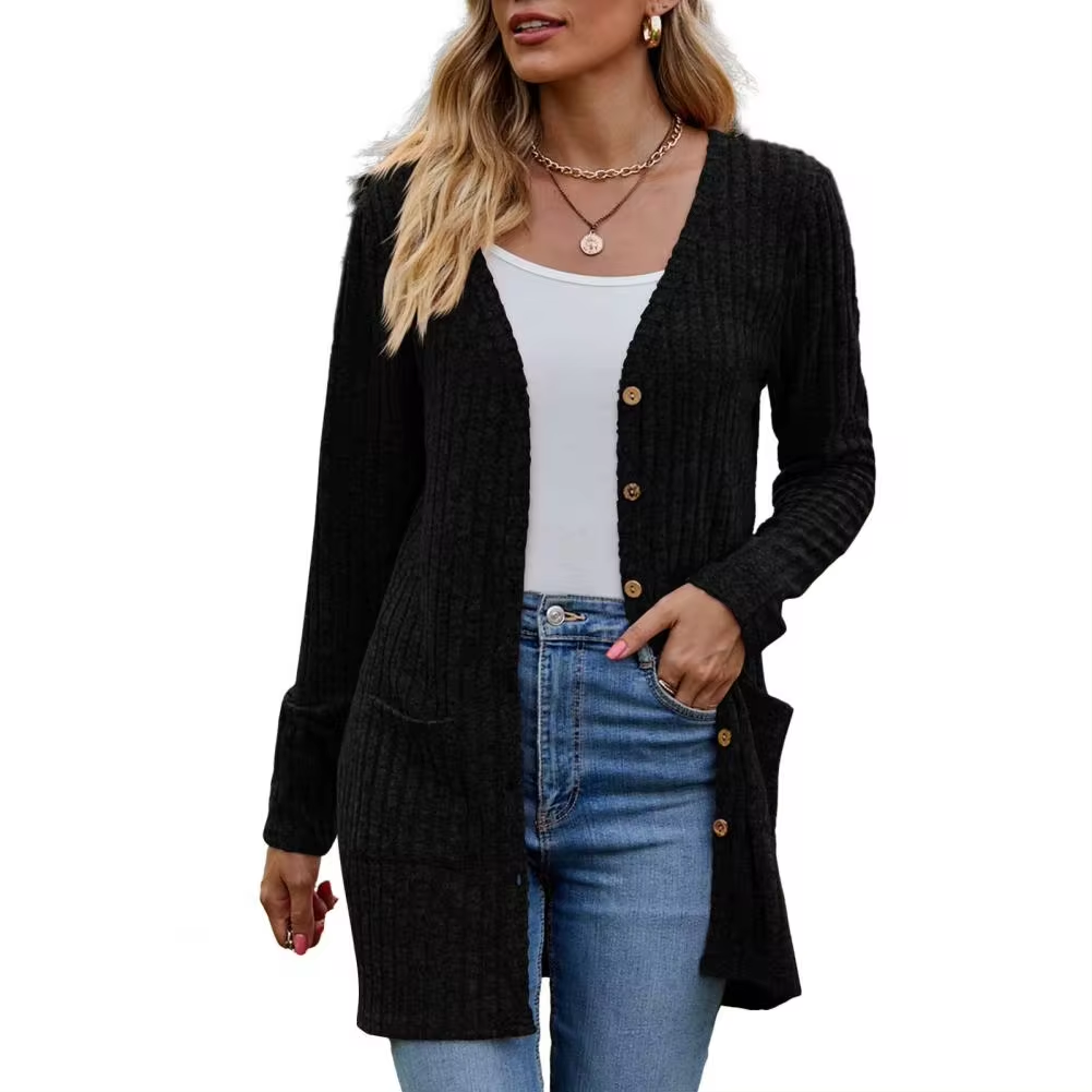 Cardigan Damen | Rippstruktur & Taschen 3