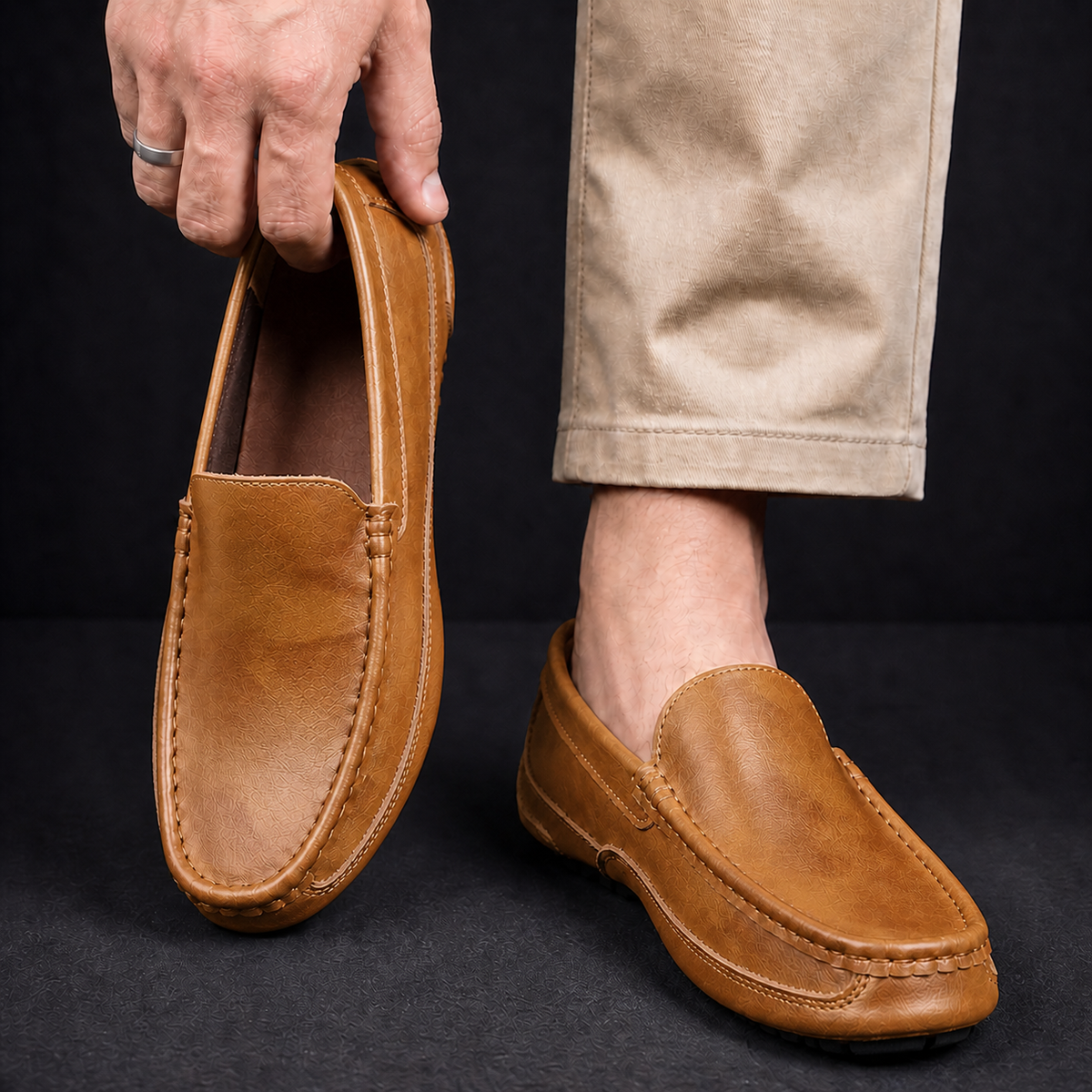 Herren Loafer Flexible Sohle Bequeme Slipper Schuhe 2