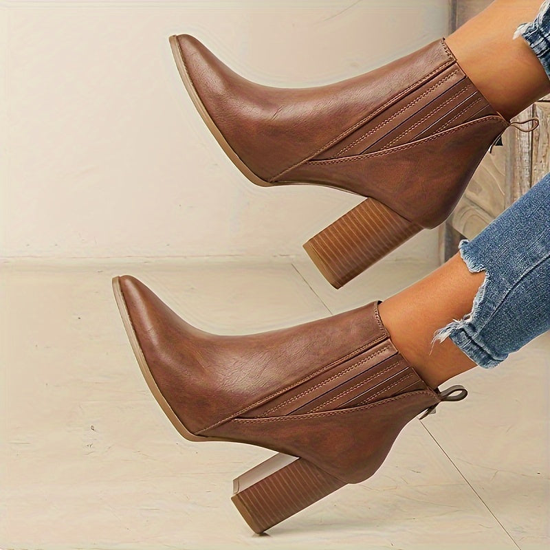 Stiefeletten Damen | Spitz Zulaufend & Blockabsatz 2