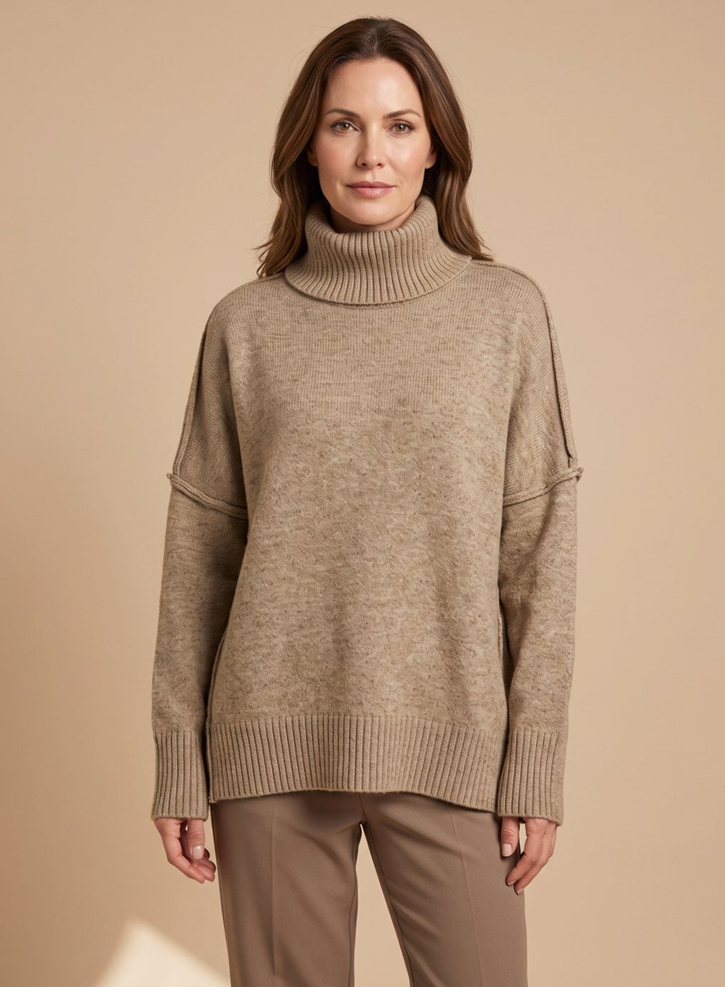 Strick Lounge-Set Damen | Oversized Rollkragen & Weite Hose 5