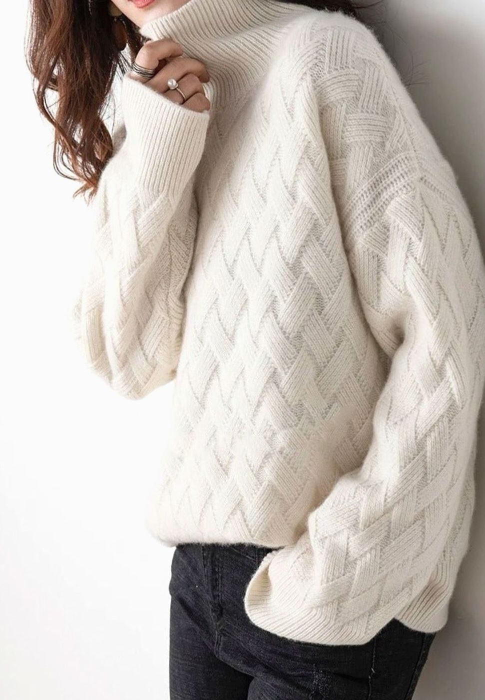 Strickpullover Damen | Oversized mit Rollkragen 2