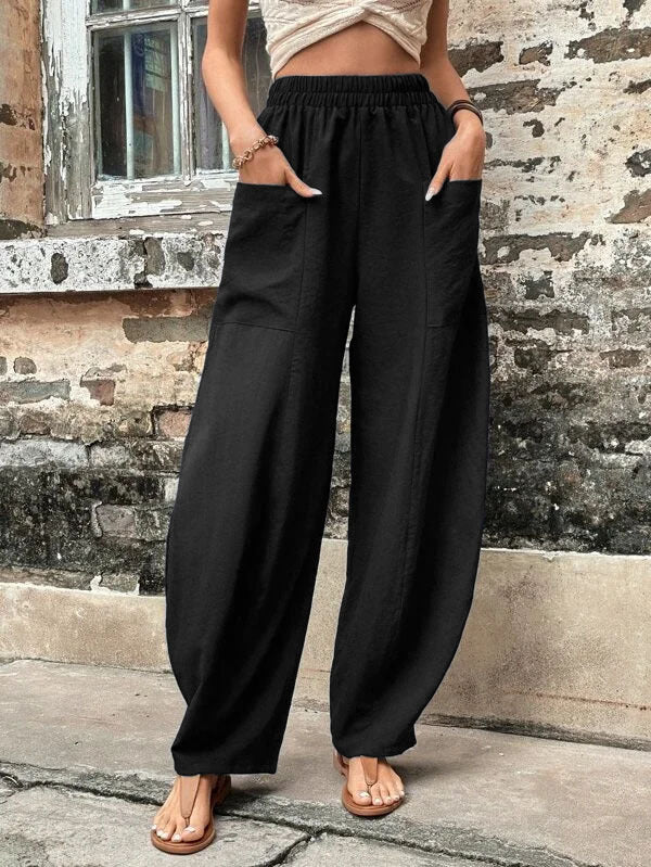 Palazzohose Damen | Weitbein & Elastischer Bund 11
